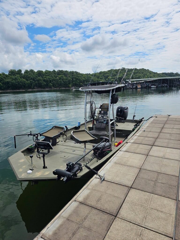 Busch Mountain Fishing Guide Service boat on Beaver Lake